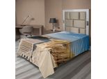 Abakuhaus Lenzuolo Europeo, Sentiero Sunny Day Windy Wetter Spiaggia Europea Erba Germania Paesaggio, Lenzuolo Morbido E Confortevole Per Un Letto Decorativo 1 Pezzo 190 Cm X 100 Cm, Blu Sabbia Marrone Azzurro Cielo