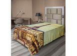 Abakuhaus Lenzuolo Torre Eiffel, Torre Eiffel Paesaggio Urbano Storico Vintage Monumento Famoso Arte Urbana, Lenzuolo Superiore Morbido E Confortevole Per Un Letto Decorativo 1 Pezzo 190 Cm X 100 Cm, Verde Mandorla Giallo