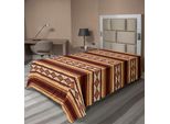 Abakuhaus Lenzuola Locali, Motivi Etnici Tribali Autoctoni, Tema Antico, Lenzuolo Superiore Morbido E Confortevole Per Un Letto Decorativo, 1 Pezzo 260 Cm X 168 Cm, Marrone Rossiccio, Beige, Pesca.