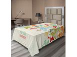 Abakuhaus Lenzuolo Con Farfalle, Sfondo Vintage Con Farfalle E Pois, Stampa "Ciao Estate"", Lenzuolo Morbido E Confortevole Per Un Letto Decorativo, 1 Pezzo, 260 Cm X 168 Cm, Multicolore"