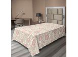 Abakuhaus Lenzuolo Con Fiori, Illustrazione Vintage Con Fiori Pastello E Petali, Lenzuolo Morbido E Confortevole Per Un Letto Decorativo 1 Pezzo 260 Cm X 168 Cm, Verde Chiaro Bianco Rosa Cipria
