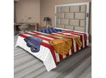 Abakuhaus Lenzuolo Sportivo, Bandiera Americana E Grafica Del Torneo Di Baseball, Lenzuolo Morbido E Confortevole Per Un Letto Decorativo 1 Pezzo 244 Cm X 205 Cm, Multicolore