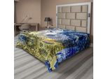 Abakuhaus Lenzuolo Mandala, Mandala Tribal Art Con Lucertole E Acchiappasogni Eagle Native American Style Art, Lenzuolo Morbido E Confortevole Per Un Letto Decorativo 1 Pezzo 275 Cm X 260 Cm, Blu Giallo