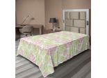 Abakuhaus Lenzuolo Con Fiori, Denti Di Leone, Fiori Botanici, Allegria, Felicità, Illustrazione Classica, Lenzuolo Morbido E Confortevole Per Un Letto Decorativo, 1 Pezzo, 260 Cm X 168 Cm, Verde, Rosa Pallido, Bianco