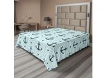 Abakuhaus Lenzuolo Anker, Onde Astratte A Zig Zag Su Sfondo Chevron, Motivo Illustrato, Lenzuolo Morbido E Confortevole Per Un Letto Decorativo, 1 Pezzo, 266 Cm X 260 Cm, Verde Scuro Turchese