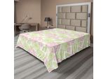 Abakuhaus Lenzuolo Con Fiori, Denti Di Leone, Fiori Botanici, Allegria, Felicità, Illustrazione Classica, Lenzuolo Morbido E Confortevole Per Un Letto Decorativo, 1 Pezzo, 266 Cm X 260 Cm, Verde, Rosa Pallido, Bianco