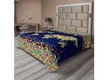 Abakuhaus Lenzuolo Fernweh, Mosaici Fernweh Colori Vivaci Poligonali Poligoni, Lenzuolo Morbido E Confortevole Per Un Letto Decorativo 1 Pezzo 244 Cm X 205 Cm, Blu Scuro Giallo Blu