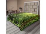 Abakuhaus Lenzuolo Foresta Pluviale, Paesaggio Della Foresta Pluviale Tropicale Malesia Asia Tronchi D'albero Verdi Stampa Non Coltivata, Lenzuolo Superiore Morbido E Confortevole Per Un Letto Decorativo 1 Pezzo 260 Cm X 228 Cm, Verde