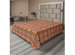 Abakuhaus Lenzuolo Colorato, Mosaico Ispirato A Linee Orizzontali Con Motivi Grafici Etnici In Stile Azteco, Lenzuolo Morbido E Confortevole Per Un Letto Decorativo 1 Pezzo 260 Cm X 228 Cm, Multicolore