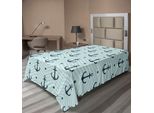 Abakuhaus Lenzuolo Anker, Onde Astratte A Zig Zag Su Sfondo Chevron, Motivo Illustrato, Lenzuolo Superiore Morbido E Confortevole Per Un Letto Decorativo, 1 Pezzo, 260 Cm X 168 Cm, Verde Scuro Turchese
