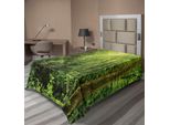 Abakuhaus Lenzuolo Foresta Pluviale, Paesaggio Della Foresta Pluviale Tropicale Malesia Asia Tronchi D'albero Verdi Stampa Non Coltivata, Lenzuolo Superiore Morbido E Confortevole Per Un Letto Decorativo 1 Pezzo 190 Cm X 100 Cm, Verde