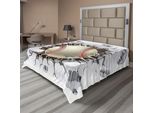 Abakuhaus Lenzuolo Sportivo, Baseball E Vecchio Muro Di Cemento Danneggiato Concorso Di Illustrazioni, Lenzuolo Morbido E Confortevole Per Un Letto Decorativo 1 Pezzo 260 Cm X 228 Cm, Avorio Grigio Pallido Arancione