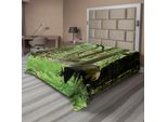 Abakuhaus Lenzuolo Rainforest, Alce Roosevelt Nella Foresta Pluviale - Parco Nazionale Selvaggio - Washington - Tema Corna, Lenzuolo Morbido E Confortevole Per Un Letto Decorativo 1 Pezzo 260 Cm X 228 Cm, Verde Marrone