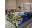 Abakuhaus Lenzuolo Mandala, Mandala Tribal Art Con Lucertole E Acchiappasogni Aquila Stile Nativo Americano, Lenzuolo Morbido E Confortevole Per Un Letto Decorativo 1 Pezzo 190 Cm X 100 Cm, Blu Giallo