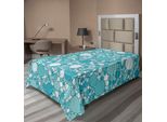 Abakuhaus Lenzuolo Astratto, Motivo Astratto Con Bolle Di Diverse Dimensioni, Ispirazione Moderna Acquatica, Lenzuolo Superiore Morbido E Confortevole Per Un Letto Decorativo, 1 Pezzo, 260 Cm X 168 Cm, Turchese Verde Acqua
