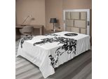 Abakuhaus Lenzuolo Fernweh, Elementi Moderni Tentacoli Polipo Animale Monocromatico Motivo Dettagliato, Lenzuolo Superiore Morbido E Confortevole Per Un Letto Decorativo 1 Pezzo 190 Cm X 100 Cm, Bianco Nero