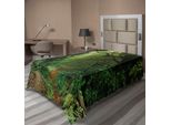 Abakuhaus Lenzuolo Foresta Pluviale, Foresta Nepal Trekking Turistico Rami Misty Road Aria Fresca Tema Outdoor, Lenzuolo Morbido E Confortevole Per Un Letto Decorativo 1 Pezzo 190 Cm X 100 Cm, Verde Marrone