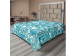 Abakuhaus Lenzuolo Astratto, Motivo Astratto Con Bolle Di Diverse Dimensioni, Ispirazione Moderna Acquatica, Lenzuolo Morbido E Confortevole Per Un Letto Decorativo, 1 Pezzo, 266 Cm X 260 Cm, Turchese Verde Acqua