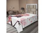 Abakuhaus Lenzuolo Con Farfalle, Ragazza Con Un Cuore Di Farfalle, Immagine Fantasia Floreale Estiva, Lenzuolo Morbido E Confortevole Per Un Letto Decorativo 1 Pezzo 260 Cm X 168 Cm, Multicolore