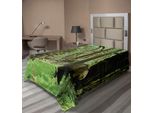 Abakuhaus Lenzuolo Rainforest, Alce Roosevelt Nella Foresta Pluviale - Parco Nazionale Washington - Tema Corna, Lenzuolo Morbido E Confortevole Per Un Letto Decorativo 1 Pezzo 190 Cm X 100 Cm, Verde Marrone