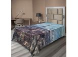 Abakuhaus Lenzuolo Torre Eiffel, Vista Dall'alto Della Torre Eiffel, Viale, Parco Cittadino, Grattacielo, Stampa, Morbido E Confortevole Lenzuolo Superiore Per Un Letto Decorativo, 1 Pezzo, 190 Cm X 100 Cm, Azzurro E Marrone.