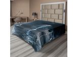 Abakuhaus Lenzuolo Per Barca A Vela, Yacht Sull'oceano Che Si Avvicina, Tempesta Con Pioggia E Fulmini, Stampa Artistica, Lenzuolo Morbido E Confortevole Per Un Letto Decorativo, 1 Pezzo, 244 Cm X 205 Cm, Blu Grigio