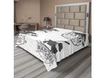 Abakuhaus Lenzuolo Sportivo, Etichetta Vintage Da Baseball E Softball Con Tema Championship Winner Victory, Lenzuolo Superiore Morbido E Confortevole Per Un Letto Decorativo 1 Pezzo 260 Cm X 228 Cm, Grigio Antracite Bianco