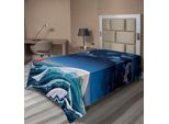 Abakuhaus Lenzuolo Con Barca A Vela, Paesaggio Notturno Con Barca A Vela E Cielo Tempestoso Illustrazione Cartoon, Lenzuolo Morbido E Confortevole Per Un Letto Decorativo 1 Pezzo 260 Cm X 168 Cm, Blu Petrolio Verde Acqua