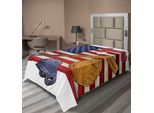 Abakuhaus Lenzuolo Sportivo, Bandiera Americana E Grafica Del Torneo Di Baseball, Lenzuolo Morbido E Confortevole Per Un Letto Decorativo 1 Pezzo 190 Cm X 100 Cm, Multicolore