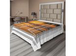 Abakuhaus Lenzuolo Ocean, Finestra Aperta Con Tramonto Sull'oceano, Cielo Tropicale, Natura, Vacanze, Stampa Artistica, Lenzuolo Morbido E Confortevole Per Un Letto Decorativo, 1 Pezzo, 244 Cm X 205 Cm, Albicocca