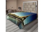 Abakuhaus Lenzuolo Torre Eiffel, Senna A Parigi Con Torre Eiffel, Foglie Autunnali E Paesaggio Fluviale Stampato, Lenzuolo Morbido E Confortevole Per Un Letto Decorativo, 1 Pezzo, 260 Cm X 228 Cm, Terra, Giallo, Verde, Blu