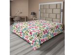 Abakuhaus Lenzuolo Con Fiori, Primavera In Fiore Bouquet Romantico Stampa Corsage, Morbido E Confortevole Lenzuolo Superiore Per Un Letto Decorativo 1 Pezzo 275 Cm X 260 Cm, Giallo Blu