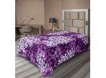 Abakuhaus Lenzuolo Con Fiori, Illustrazioni Di Lillà Campo Verde Ortensia Fresca Design Artistico, Lenzuolo Morbido E Confortevole Per Un Letto Decorativo 1 Pezzo 190 Cm X 100 Cm, Viola Bianco Azzurro