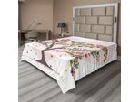 Abakuhaus Lenzuolo, Albero Con Foglie E Cuori Simbolo Dell'amore, Stampa Artistica, Lenzuolo Morbido E Confortevole Per Un Letto Decorativo, 1 Pezzo, 260 Cm X 228 Cm, Multicolore