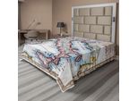 Abakuhaus Lenzuolo Fernweh, Mappa Colorata Dell'italia Del Xviii Secolo, Stampa Del Geografo Francese Vaugondy, Lenzuolo Morbido E Confortevole Per Un Letto Decorativo, 1 Pezzo, 266 Cm X 260 Cm, Multicolore