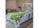 Abakuhaus Lenzuolo Fernweh, Cartoline Illustrate Della Gran Bretagna E Dell'irlanda, Soldati Bambini, Attrazioni Turistiche, Lenzuolo Morbido E Confortevole Per Un Letto Decorativo, 1 Pezzo, 260 Cm X 168 Cm, Azzurro Pallido E Verde Mela.
