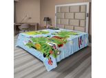 Abakuhaus Lenzuolo Fernweh, Cartoline Illustrate Della Gran Bretagna E Dell'irlanda, Soldati Bambini, Attrazioni Turistiche, Lenzuolo Morbido E Confortevole Per Un Letto Decorativo, 1 Pezzo, 275 Cm X 260 Cm, Blu Pallido E Verde Mela.