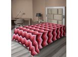 Abakuhaus Lenzuolo Angolare, Motivo Decorativo Zig Zag Colorato, Simmetria Moderna, Tema Femminile, Lenzuolo Superiore Morbido E Confortevole Per Un Letto Decorativo, 1 Pezzo, 260 Cm X 168 Cm, Bordeaux Rubino Corallo