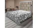 Abakuhaus Lenzuolo, Grafica Astratta Con Cuori, Silhouette, Sole, Passione, Festa, Stampa, Lenzuolo Morbido E Confortevole Per Un Letto Decorativo, 1 Pezzo, 275 Cm X 260 Cm, Bianco Dimgrey