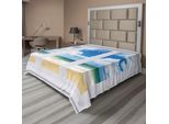 Abakuhaus Lenzuolo Da Letto, Strant House Finestra Con Vista Sull'oceano Sole E Sabbia, Morbido E Confortevole Lenzuolo Superiore Per Un Letto Decorativo 1 Pezzo 275 Cm X 260 Cm, Blu Verde Acqua Sabbia Marrone