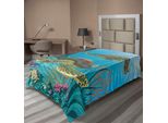 Abakuhaus Lenzuolo Con Animali Marini, Illustrazione Di Due Tartarughe Marine, Stampa Di Animali Selvatici Sott'acqua, Lenzuolo Morbido E Confortevole Per Un Letto Decorativo 1 Pezzo 190 Cm X 100 Cm, Multicolore