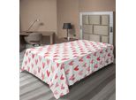 Abakuhaus Lenzuolo D'amore, Cuore Retrò Dipinto Decorativo, Forma Semplice, Design Minimalista, Grafica, Lenzuolo Morbido E Confortevole Per Un Letto Decorativo, 1 Pezzo, 260 Cm X 168 Cm, Corallo Scuro Bianco
