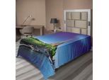 Abakuhaus Lenzuolo Torre Eiffel, Senna Parigi Con Torre Eiffel Alba Albero Fiume Natura Panorama, Morbido E Confortevole Lenzuolo Superiore Per Un Letto Decorativo 1 Pezzo 190 Cm X 100 Cm, Crema Verde Blu