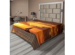 Abakuhaus Lenzuolo Con Barca A Vela, Gli Ultimi Raggi Di Sole Sull'oceano Barca A Vela Freedom Relaxing, Morbido E Confortevole Lenzuolo Superiore Per Un Letto Decorativo 1 Pezzo 260 Cm X 228 Cm, Marigold Arancione Scuro