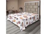 Abakuhaus Lenzuolo Con Conchiglie, Motivo Conchiglie, Illustrazione Vacanza Al Mare, Sfondo Marino, Lenzuolo Morbido E Confortevole Per Un Letto Decorativo, 1 Pezzo, 275 Cm X 260 Cm, Bianco Margherita Malva