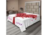 Abakuhaus Lenzuolo D'amore, Albero A Forma Di Cuore Vacanze Romanticismo Giardino Stile Vintage Design Artistico, Morbido E Confortevole Lenzuolo Superiore Per Un Letto Decorativo 1 Pezzo 275 Cm X 260 Cm, Viola Rosa Rubino