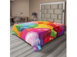 Abakuhaus Lenzuolo Per Bambini, Motivo Palloncini, Illustrazioni Colorate, Compleanno, Tema Divertimento Infantile, Lenzuolo Morbido E Confortevole Per Un Letto Decorativo, 1 Pezzo, 244 Cm X 205 Cm, Multicolore