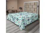 Abakuhaus Lenzuolo Turchese, Pois, Rombi, Forme A Diamante, Motivi Geometrici Colorati, Grafica, Lenzuolo Morbido E Confortevole Per Un Letto Decorativo, 1 Pezzo, 244 Cm X 205 Cm, Multicolore Turchese