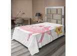 Abakuhaus Lenzuolo Da Letto Princess, Corona Bacchetta Magica Per Vere Principesse Stampa Ribbon Golden Antique Artwork, Lenzuolo Morbido E Confortevole Per Un Letto Decorativo 1 Pezzo 260 Cm X 168 Cm, Rosa Pallido Giallo