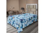 Abakuhaus Lenzuolo Con Animali Marini, Seal Pup Cartoon Aquatic Wilderness Abbraccio Bolle D'acqua Bambini, Lenzuolo Morbido E Confortevole Per Un Letto Decorativo 1 Pezzo 260 Cm X 168 Cm, Blu Bianco Calendula